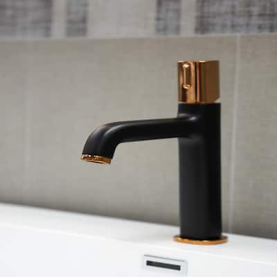 EVIVA Rose Black One-Handle Bathroom Faucet