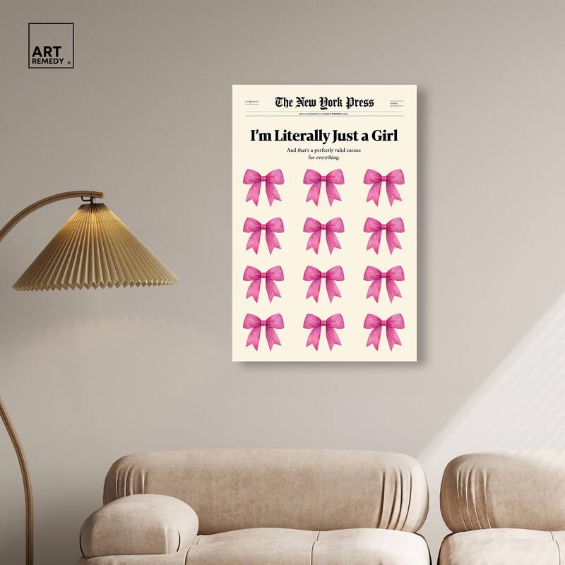 I'm Literally Just a Girl Canvas by Art Remedy, Gallery Wrapped