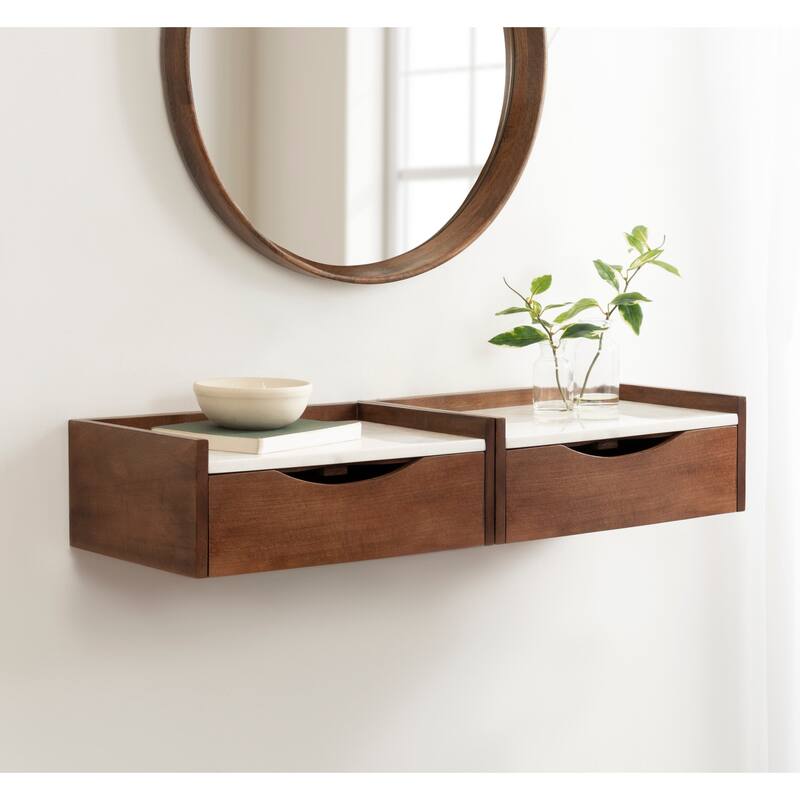 Kate and Laurel Kitt Premium Sold Wood Floating Shelf Side Table