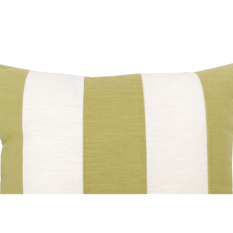 17" x 17" Green/White Stripes Pillow