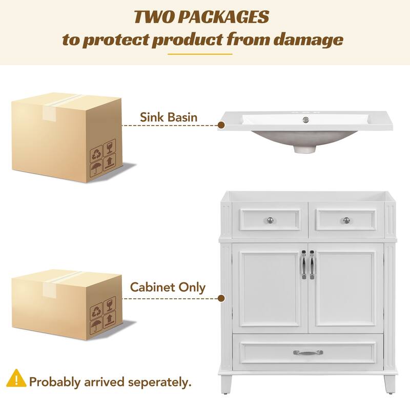 30'' Bathroom Vanity with Soft Closing Doors