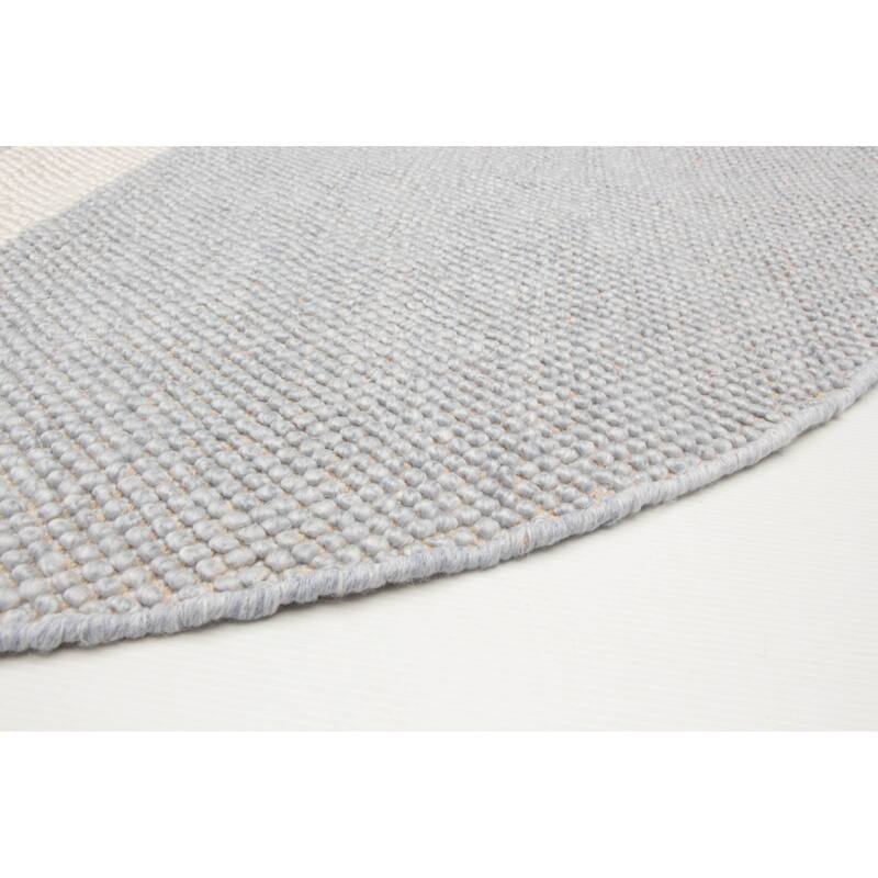 ECARPETGALLERY Braid weave Sienna Grey Wool Rug - 5'10 x 5'10