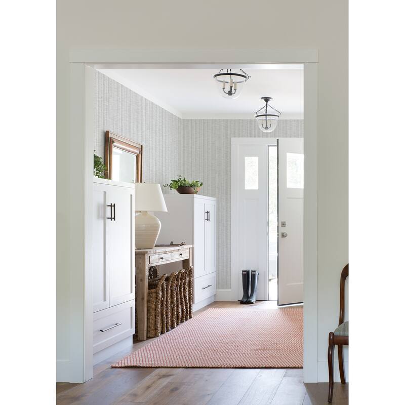 A-Street Prints Simon Light Grey Woven Texture Wallpaper