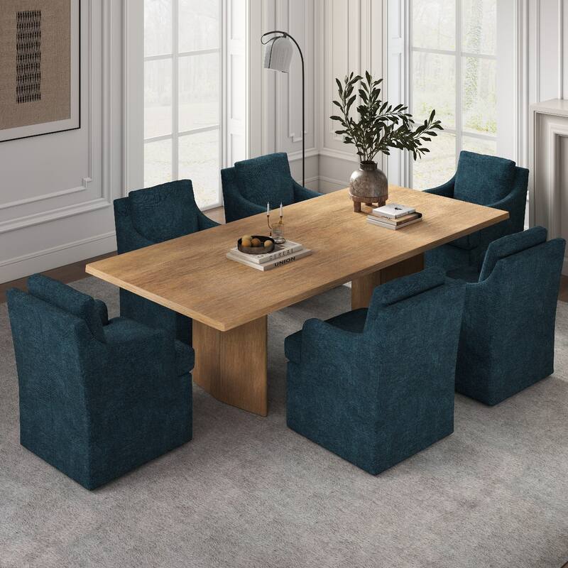 Upholstered Dining Chairs, Modern Kitchen Chairs Dinner Chairs with 4 Casters