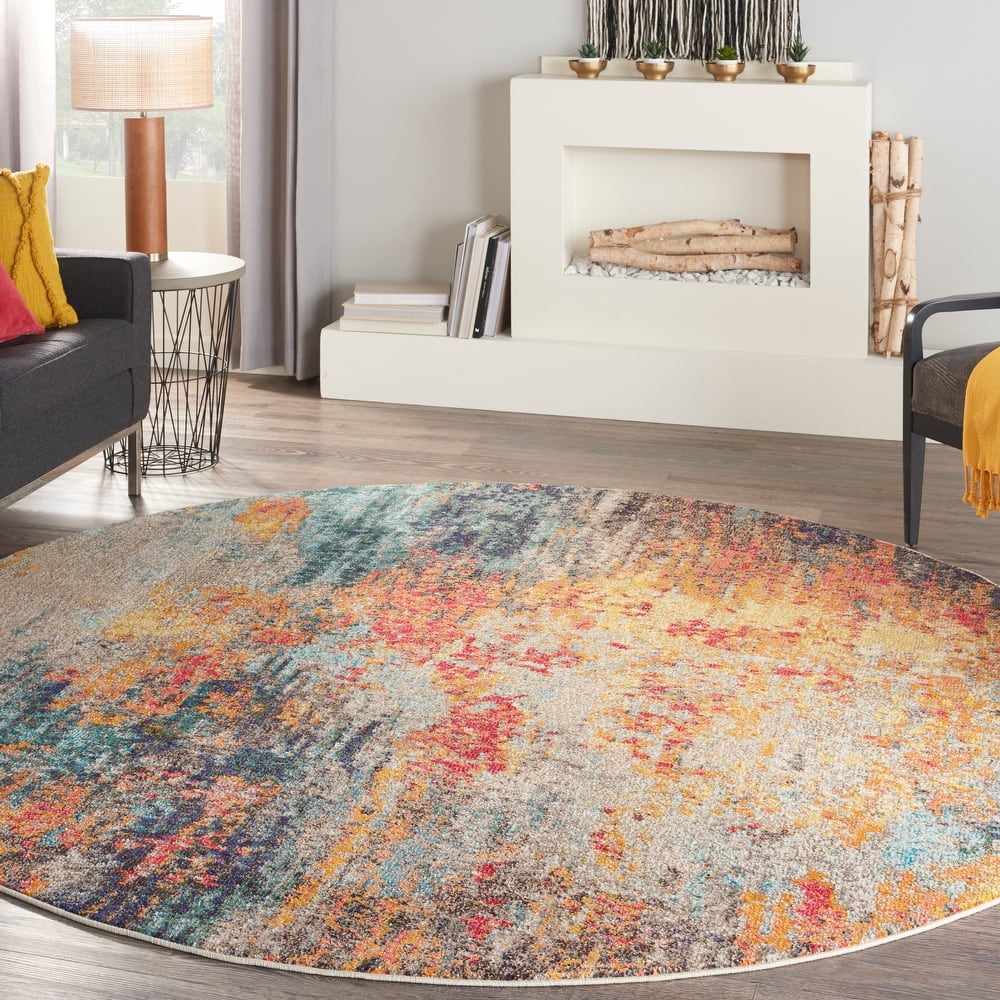 Nourison Celestial Multicolor Abstract Modern Boho Area Rug