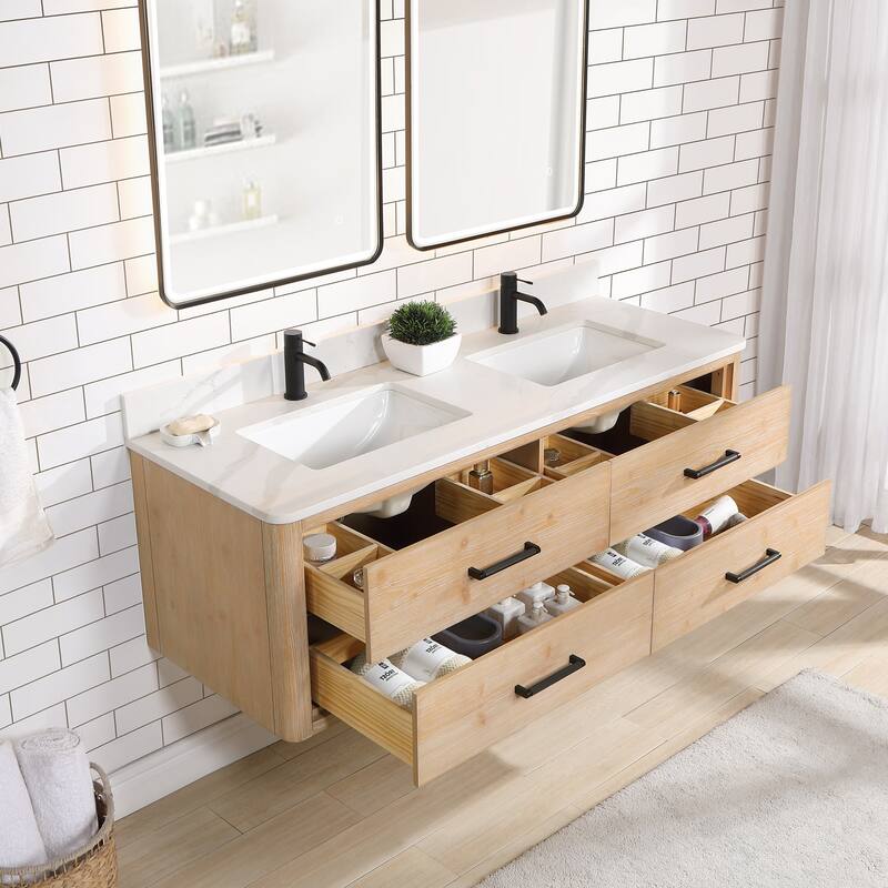 Miseno MV-NM-706660M Cristo 60" Wall Mounted Double Basin Vanity Set