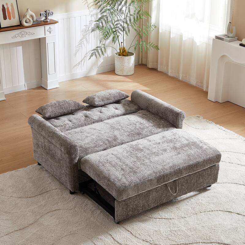 Versatile 2-in-1 Sofa Bed Comfortable Seating with Storage Bag, Sleeper Sofa Couch Loveseat with Pull Out Bed