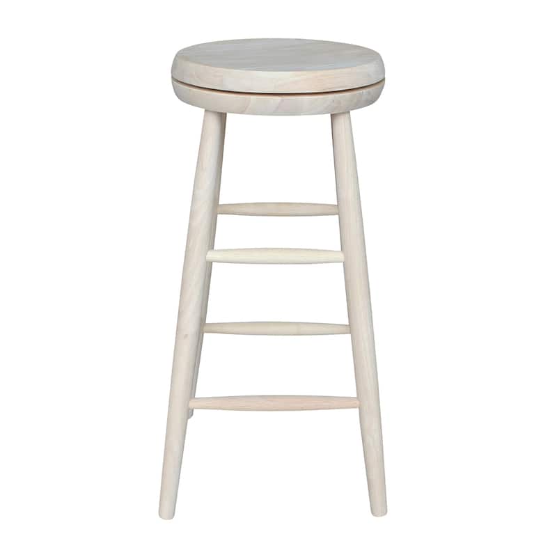 Unfinished Solid Wood Swivel Bar Stool