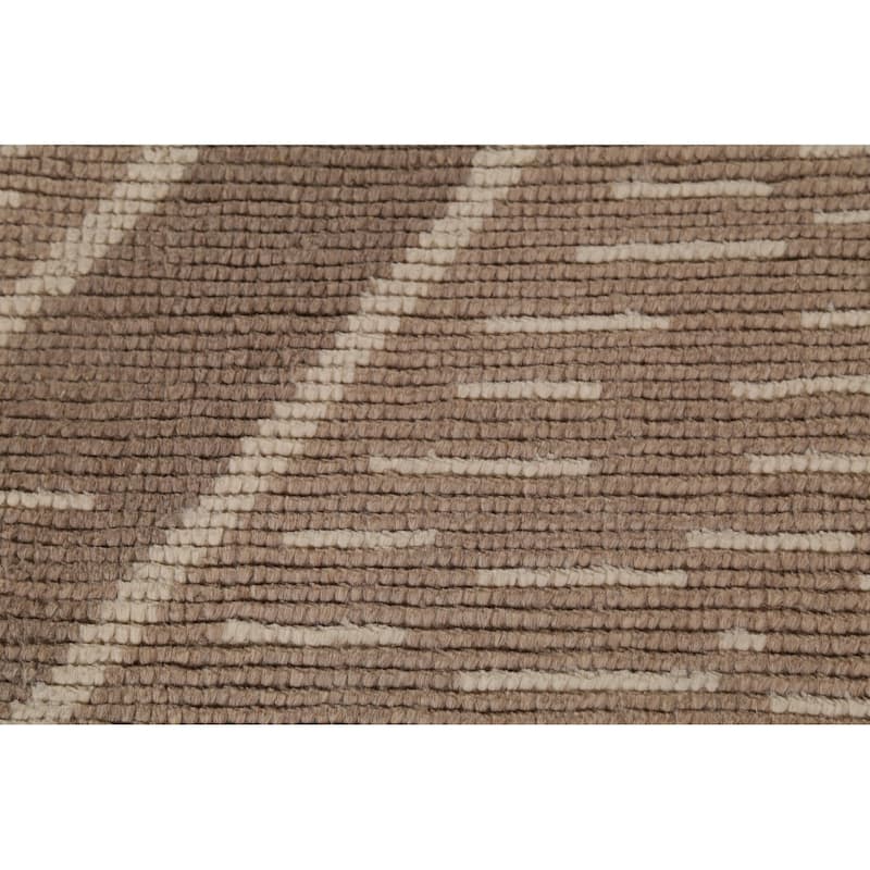 Earth Tone Moroccan Oriental Large Area Rug Handmade Brown Wool Carpet - 10'3"x 14'5"