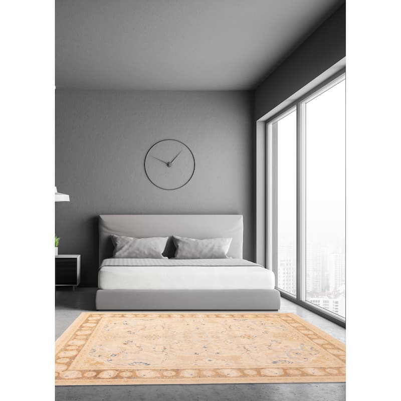 ECARPETGALLERY Hand-knotted Peshawar Oushak Light Khaki Wool Rug - 9'0 x 11'10