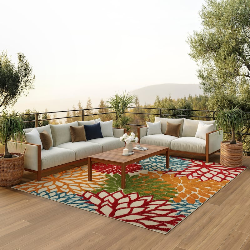 Nourison Aloha Floral Modern, Indoor/Outdoor Area Rug