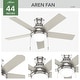 preview thumbnail 17 of 23, Hunter 44" Aren Low Profile Ceiling Fan with LED Light, Pull Chain