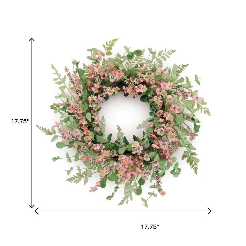 HomeRoots 18" Pink And Green Mixed Assortment Artificial Wreath