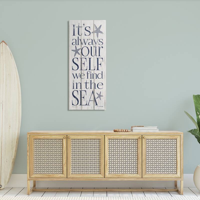 Stupell Our Self We Find In The Sea Planked Look, Canvas, 10 x 1.5 x 24, Made in USA