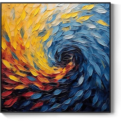 Framed Blue Modern Abstract Wall Art