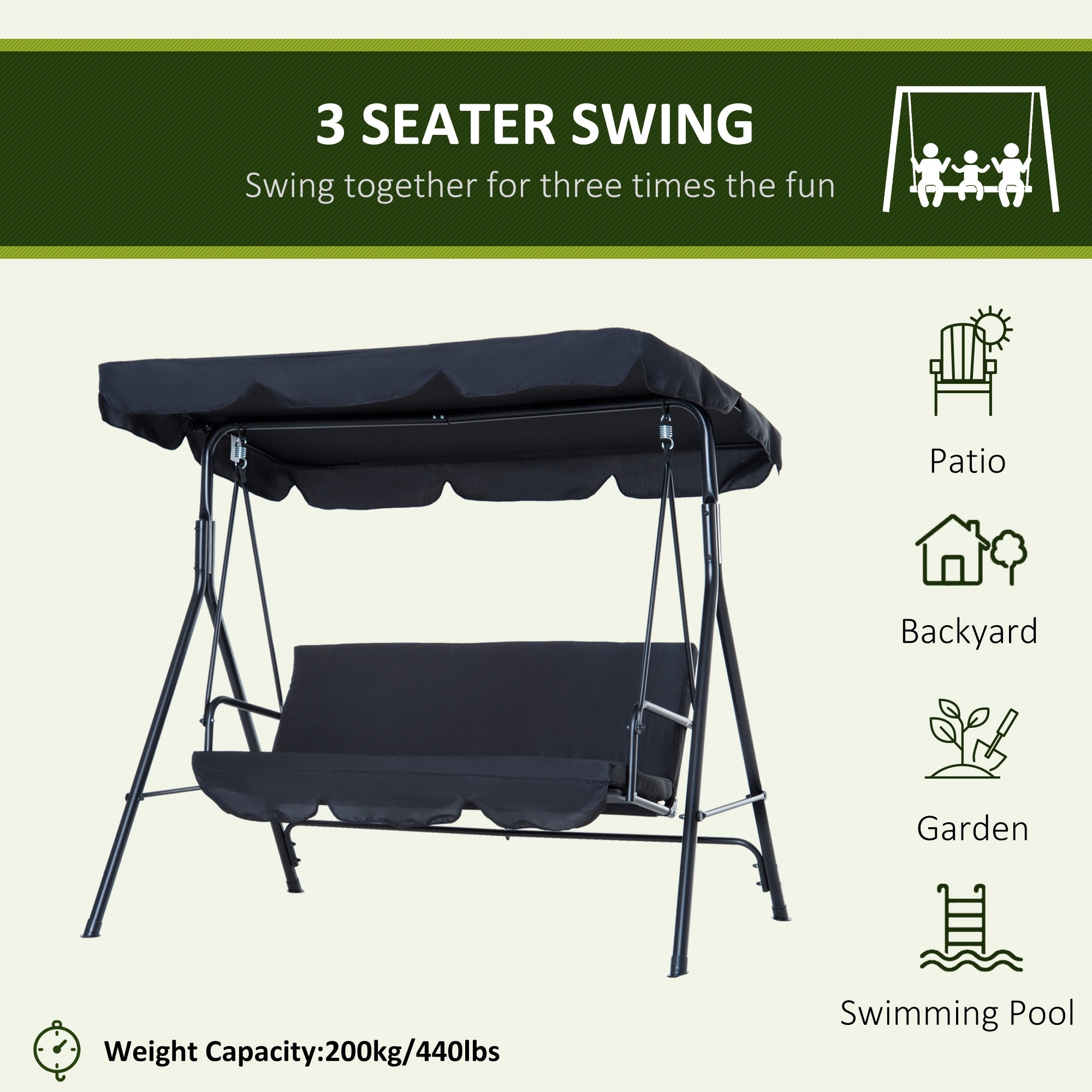 Outsunny swing 2025 chair assembly instructions
