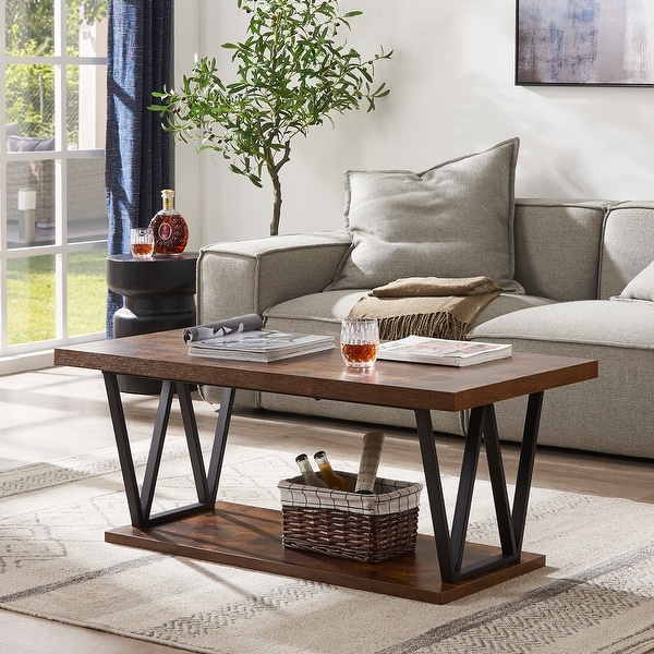 Rustic brown coffee table sale set