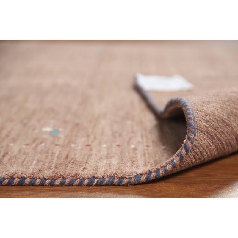 Hand Knotted Oriental 100% Wool Carpet Tribal Animal Pictorial Brown Gabbeh Area Rug - 7' 9'' X 4' 11''