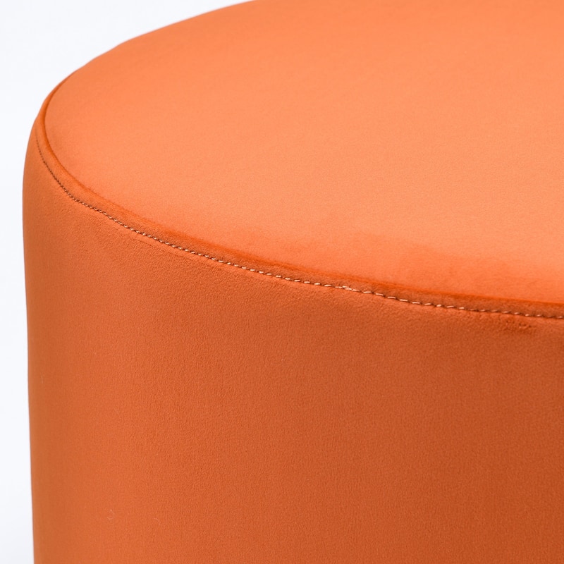 KINWELL Round Upholstered Pouf Ottoman Footrest