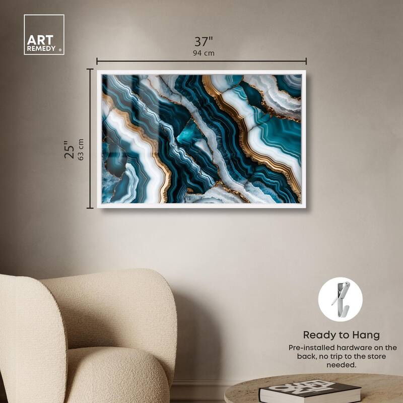 Teal Tides Treasure I Shadowbox by Art Remedy