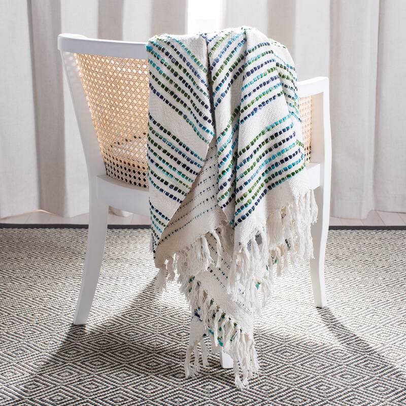 SAFAVIEH Landra Cotton Fringe Throw Blanket