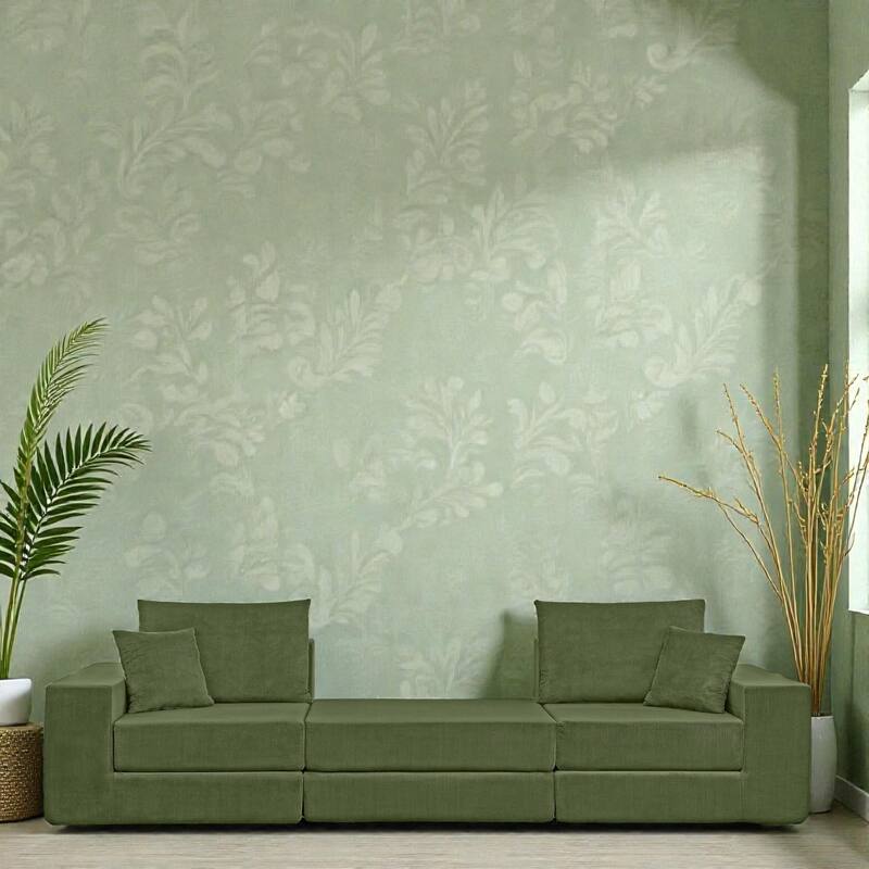 Modular Cloud Sectional Couch, L Shaped Upholstered Sofa with Removable Ottoman and Deep Seat, No Assembly