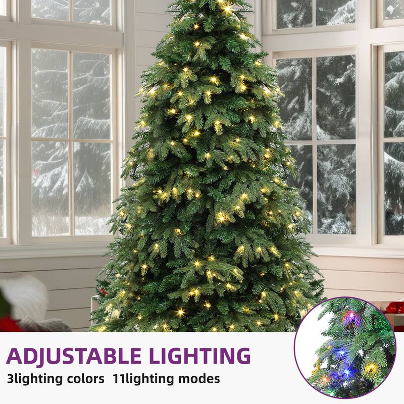 6.5ft Pre-Lit Artificial Spruce Christmas Tree with 350 Lights