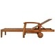 preview thumbnail 6 of 16, Outdoor Solid Wood Chaise Lounge, Patio Reclining Daybed with Wheels