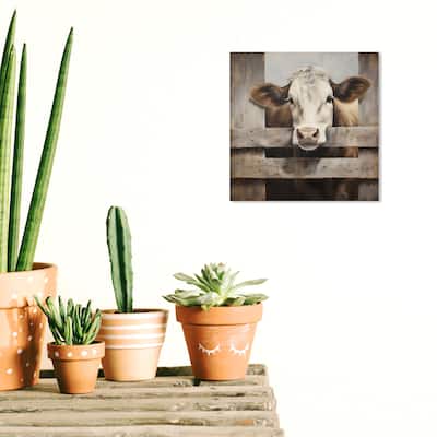 Wynwood Studio Canvas Animals Little Calf Brown and Rustic Wall Art Canvas Print