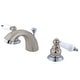 preview thumbnail 17 of 15, Kingston Brass Victorian Mini-Widespread Bathroom Faucet with Pop-Up Satin Nickel / Polished Chrome