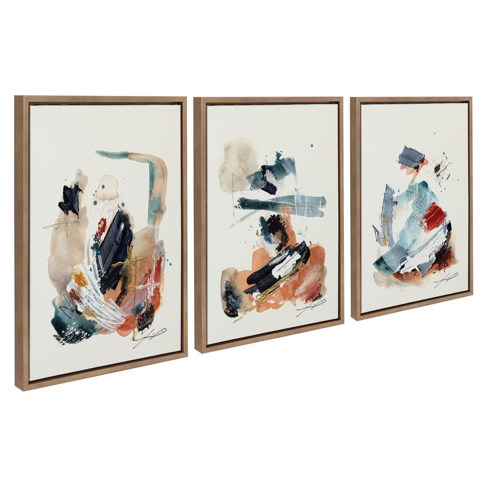 Kate and Laurel Sylvie Fireplace Framed Canvas Art Set by Xizhou Xie