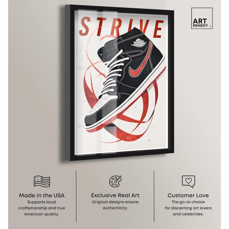 Red Ribbon Sneaker Shadowbox by Art Remedy
