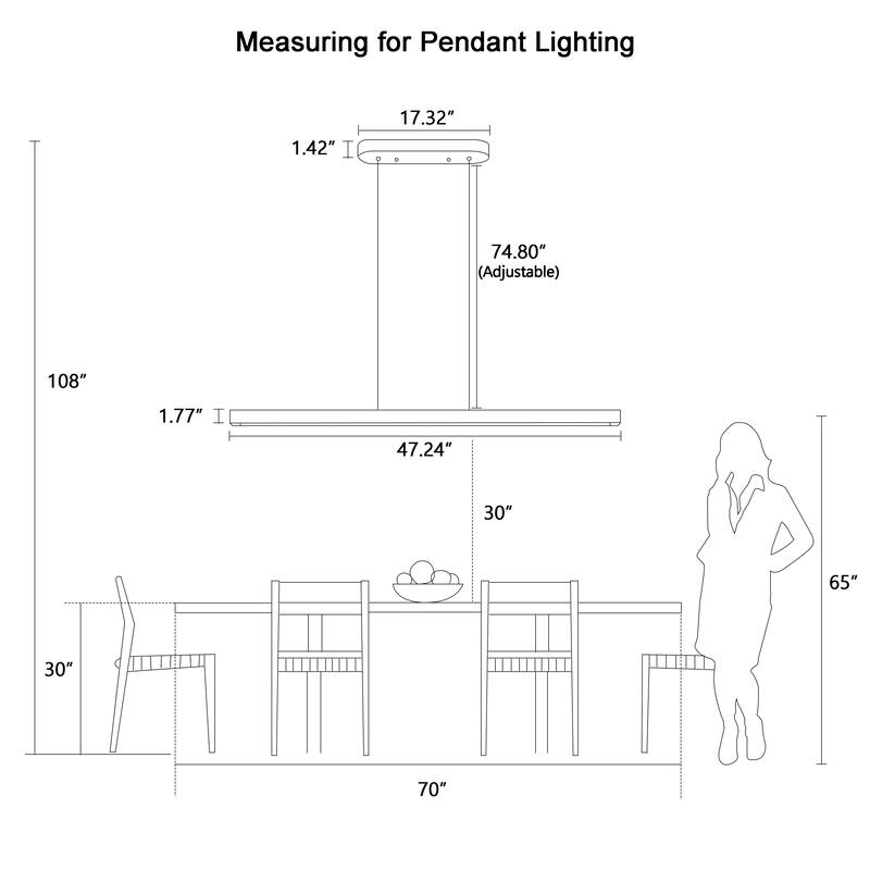 Starsky 1-Light Farmhouse Rustic Wooden Integrated LED Linear Kitchen Island Light 3000K Warm Light Chandelier