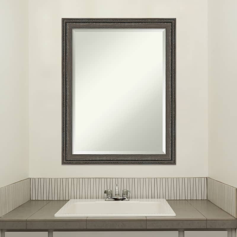 Upcycled Beveled Wood Framed Bathroom Vanity Wall Mirror