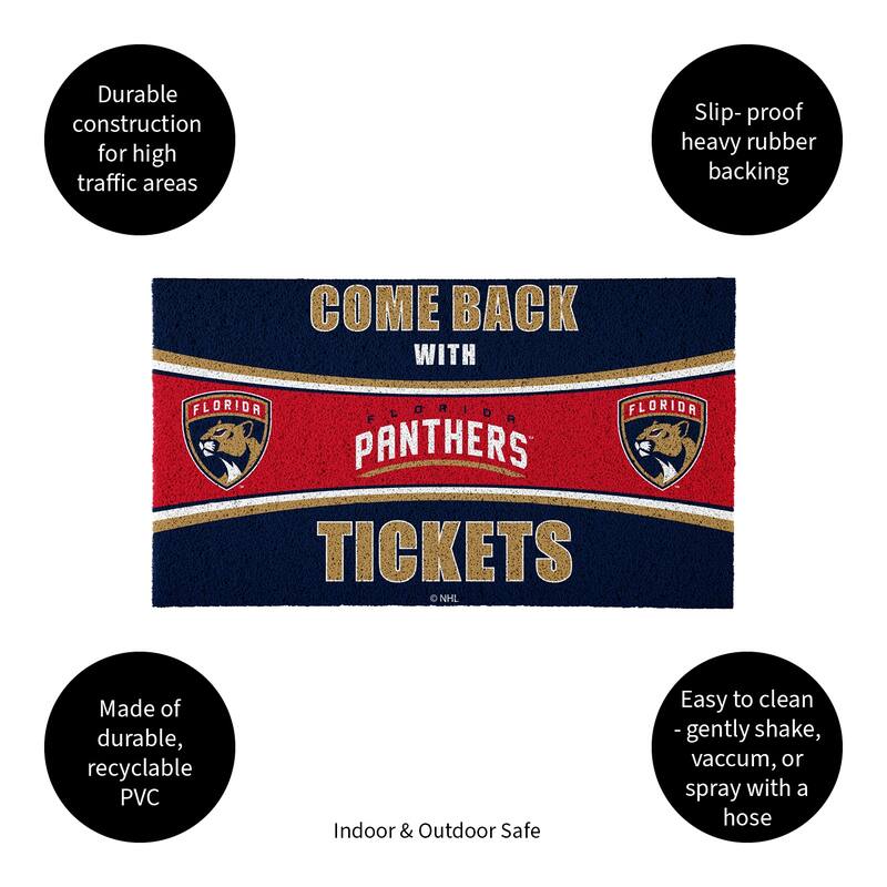 Edmonton Oilers 28 in. x 16 in. PVC "Come Back With Tickets" Trapper Door Mat