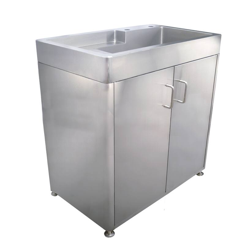 Stainless Steel Double Door, Freestanding Cabinet with Sink