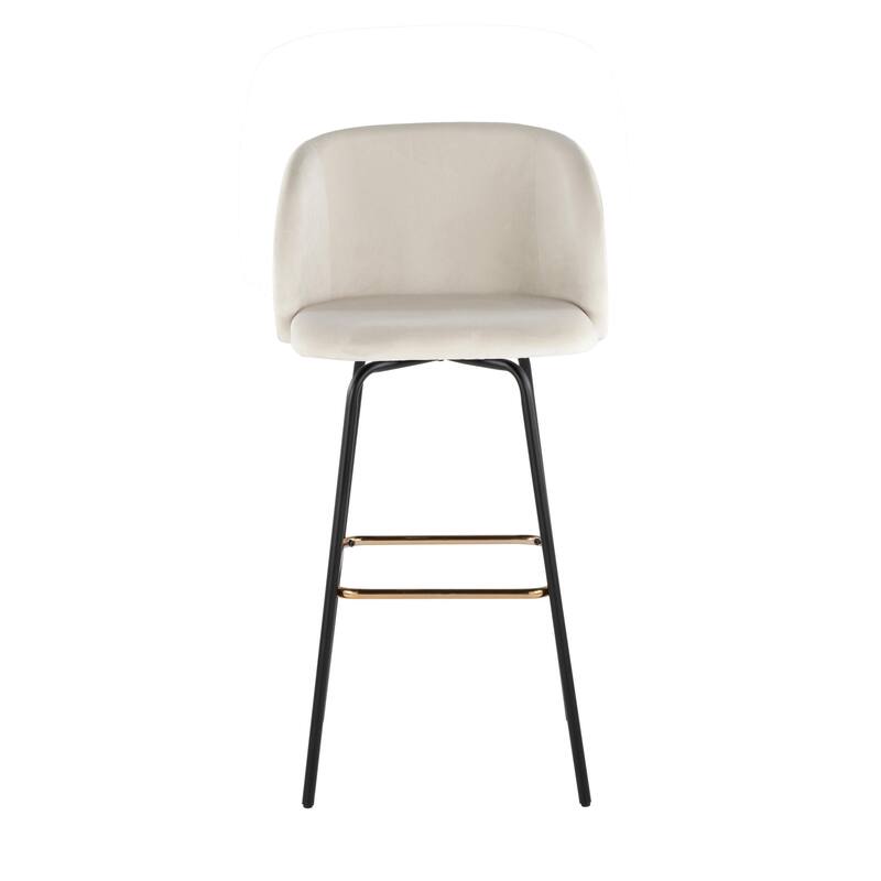 Silver Orchid Harding 30" Fixed-Height Swivel Bar Stool with Metal Legs (Set of 2)