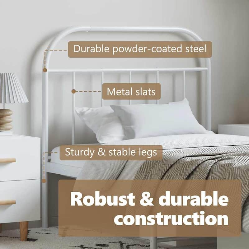 vidaXL 38.2 Inch Metal Headboard, Farmhouse Rustic Headboard Only