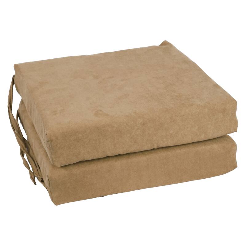 16-inch Square Indoor Microsuede Chair Cushions (Set of 2 or 4) - 16 x 16 - Set of 2 - Java