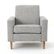 preview thumbnail 2 of 3, Roomfitters Mid-Century Accent Chair with Tufted Back and Tapered Wood Legs, Upholstered Armchair for Living Room, Light Gray