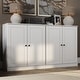 preview thumbnail 64 of 75, 100% Solid Wood Sideboard with Glass or Solid Wood Doors by Palace Imports - 64" x 35.75" White - Solid