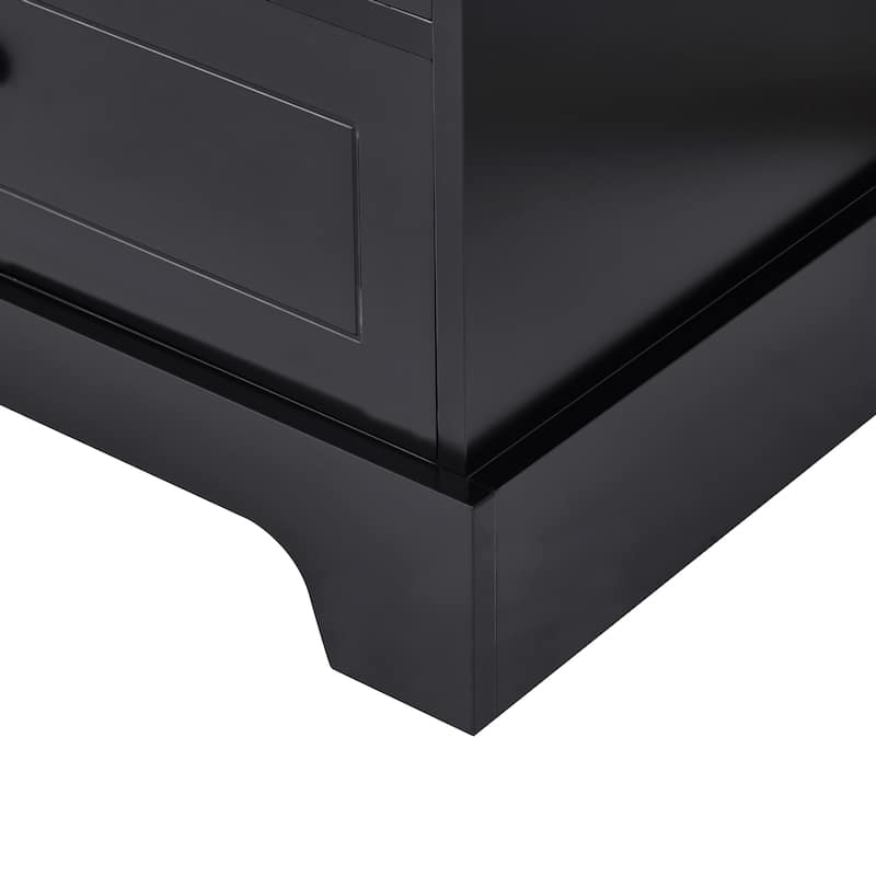 Storage Cabinet with 2 Doors and 4 Drawers for Bathroom Office
