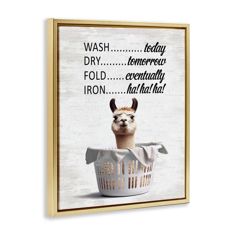 Stupell Funny Laundry Timing Framed Floater Canvas Wall Art Design By Lettered and Lined