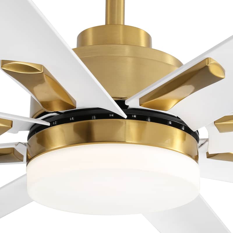 72-in Gold LED Indoor Chandelier Ceiling Fan with Light Remote (8-Blade)