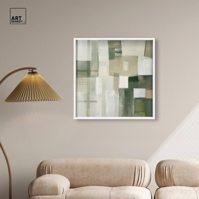 Pale Jade Green II Shadowbox by Art Remedy