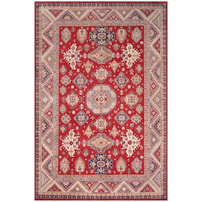 Rustic Kazak Max Red/Natural Wool Rug - 9'0'' x 12'0''