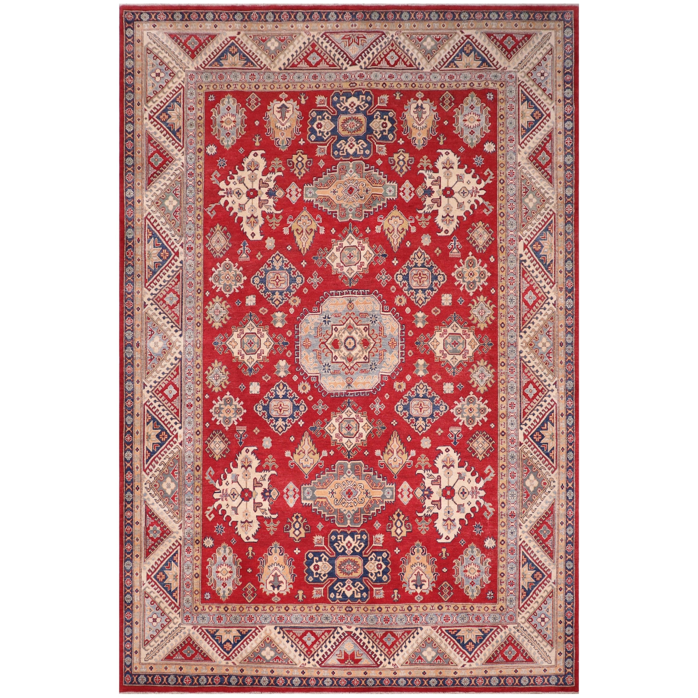 Rustic Kazak Max Red/Natural Wool Rug - 9'0'' x 12'0''