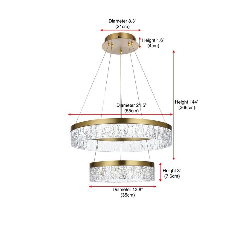 Indigo Home 22 inch Adjustable LED chandelier