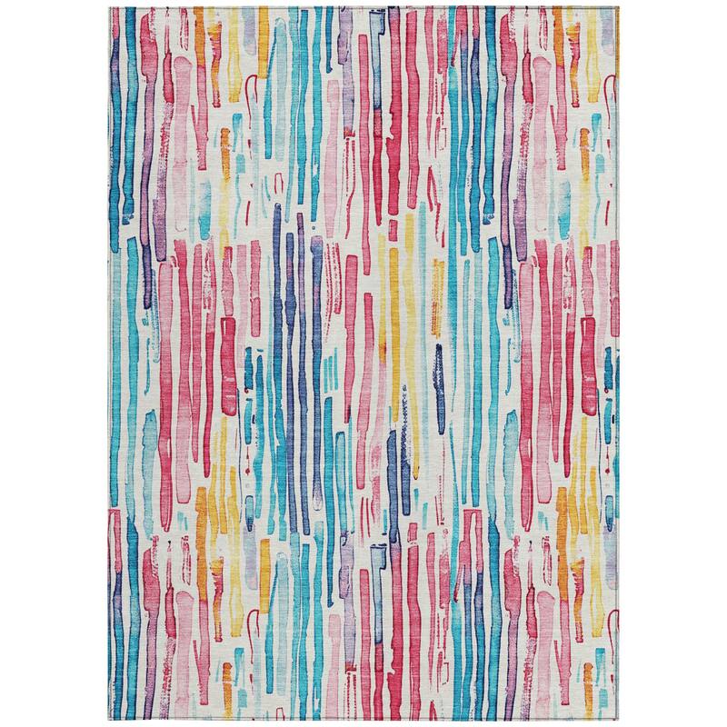 HomeRoots Striped Modern Rectangle Outdoor Rug