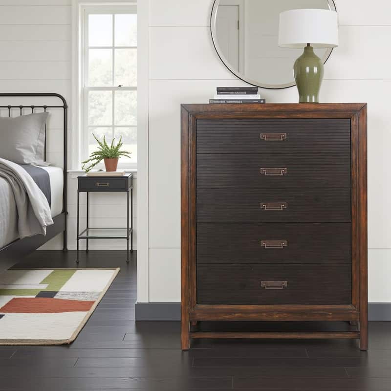 Bridgevine Home Branson 5-drawer Chest, No Assembly Required, Two-Tone Finish